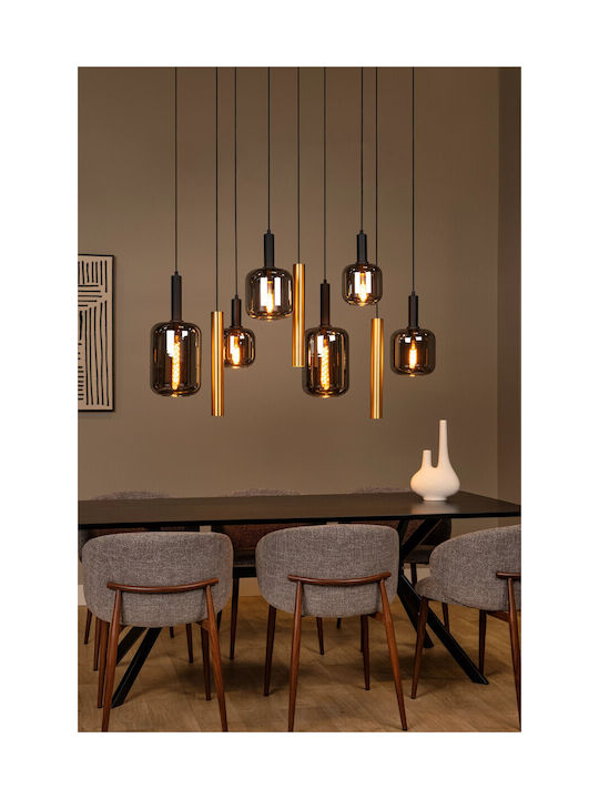Lucide Lightning Joanet Κρεμαστό Φωτιστικό Καφέ για 6 Λαμπτήρες E27 35x130x150εκ.