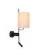 Lucide Lightning Magic Leuchte Wand mit Fassung E27 mit USB-Anschluss Schwarz