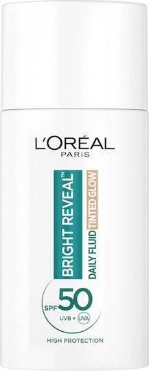 L'Oreal Paris Paris Bright Reveal Daily Fluid Tinted Glow Light Ανδρική Λεπτόρρευστη Κρέμα Προσώπου Ημέρας με Χρώμα για Ενυδάτωση, Ατέλειες & Πανάδες με Νιασιναμίδη 50ml