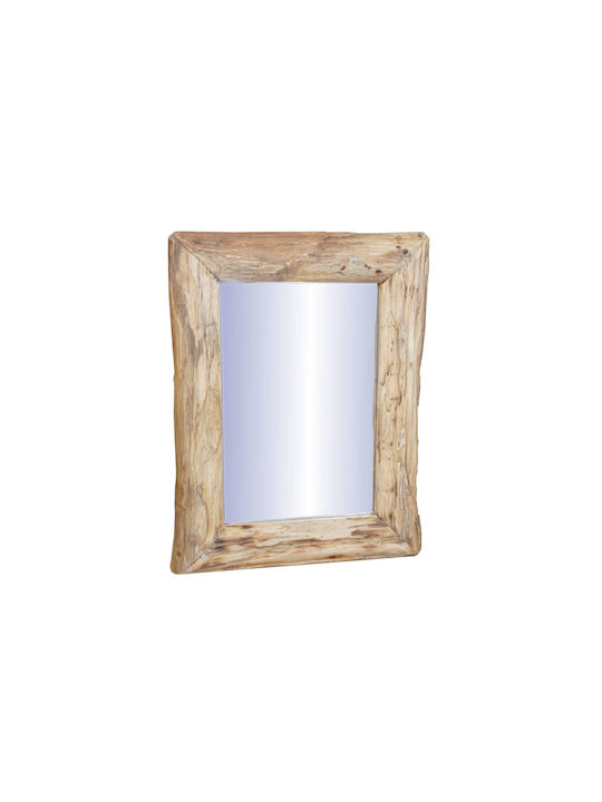 Rectangular Mirror Nextdeco Teak Wood H40xW31xD3cm