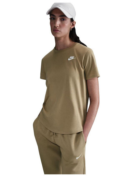 Nike Sportswear Γυναικείο Crop T-shirt Καφέ