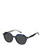 Tommy Hilfiger Unisex Sunglasses with Blue Plastic Frame and Gray Lens