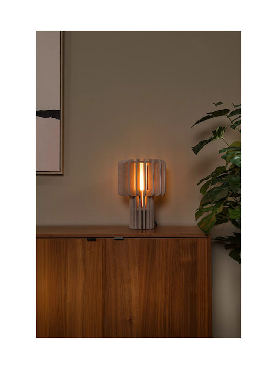 Lucide Lightning Rollo Μεταλλικό Πορτατίφ για Ντουί E27 με Καφέ Καπέλο και Βάση