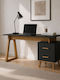 Schreibtisch Pluton Holz Grau 138x60x77cm