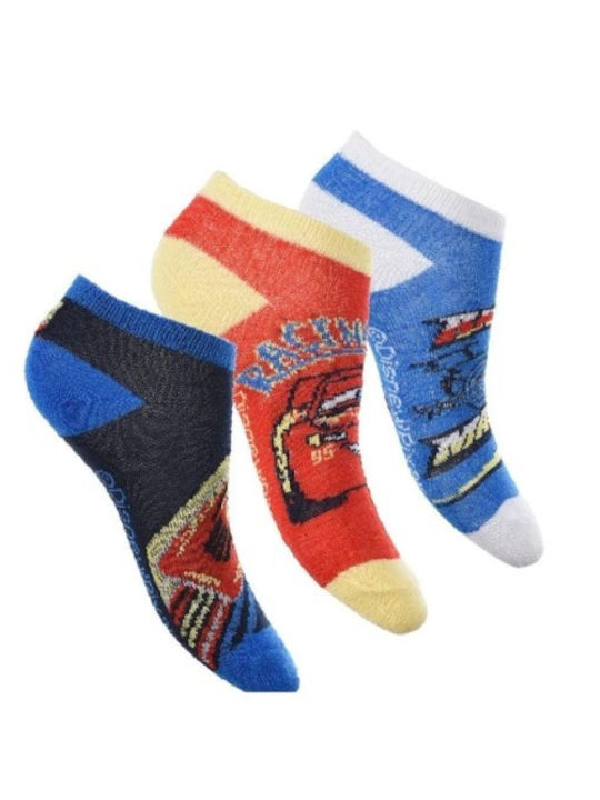 Disney Kids' Ankle Socks Cars Colorful 3 Pairs