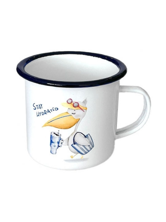 Enamel Mug Greek Me Up 360ml Pelican Tct11306