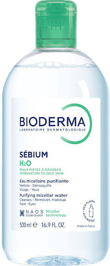 Bioderma Sebium H2O Micellar Water Purifying Cleansing and Makeup Remover Water for Combination/Oily or Acne-Prone Skin