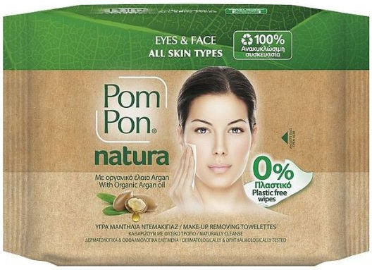Pom Pon Eyes & Face Μαντηλάκια Αφαίρεσης Μακιγιάζ Προσώπου & Ματιών 20τμχ