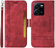 Betopnice Brieftasche Leder Rot (Vivo Y22s)