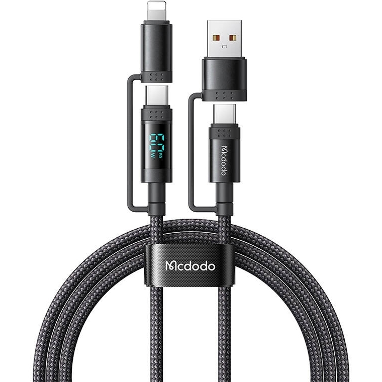 McDodo 4-in-1 USB-C/A to USB-C/Lightning cable CA-1990 1.2m (black)