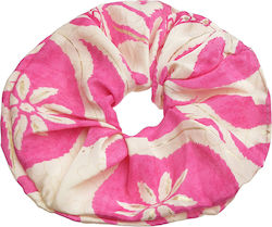 Ble Haargummi mit Blumenmuster Weiß Rosa Gold D...