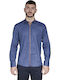 Long-sleeved Cotton Shirt Blue