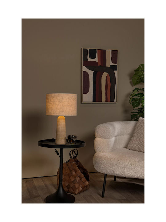 Lucide Lightning Nimue Table Lamp for Socket E27 with Beige Shade and Base