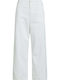 Dama Tesatura Capri Pantaloni White