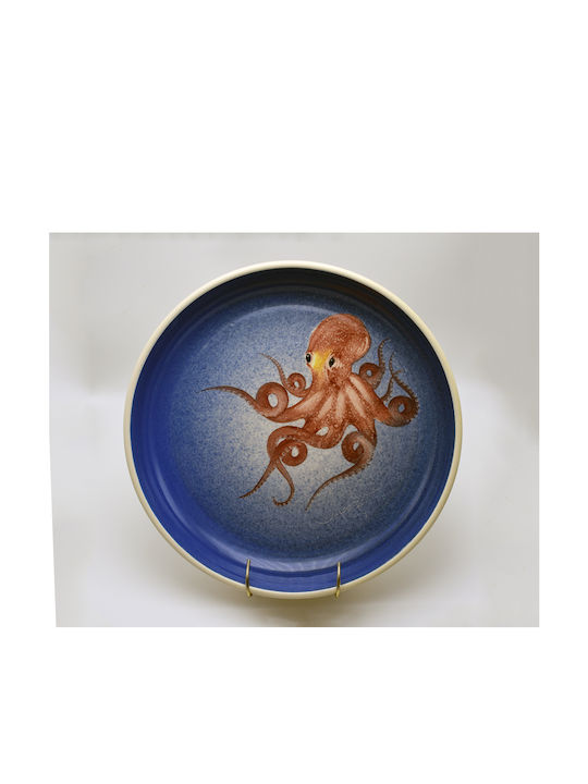 Round Ceramic Decorative Platter Blue 27x27cm