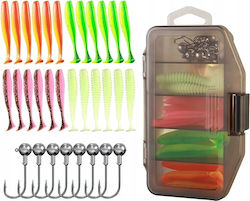 Kit Woblers Sandak Ripper Ropy X24 Hooks Jig X8 Box 33el