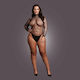 Netz-Bodysuit Langarm Rückenfrei XL/4XL
