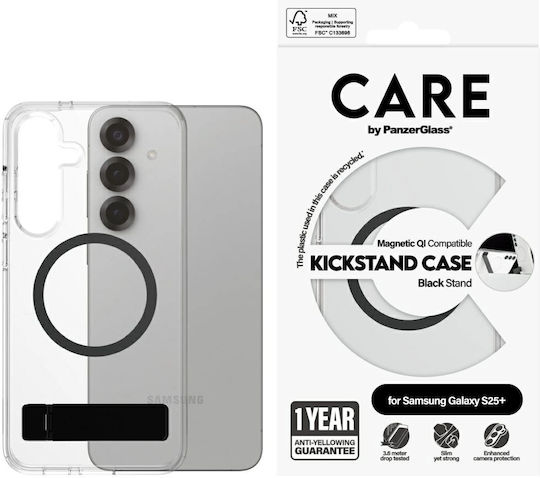 Care By Panzerglass Feature Case Transparent W Black Kickstand & Qi Compatible Samsung Galaxy S 25 Plus