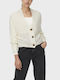 Only Women's Knitted Cardigan with Buttons white