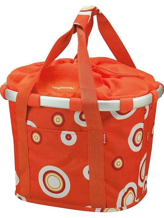 Coș Frontal Klickfix Bikebasket Bubbles Portocaliu