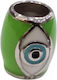 Kalliopisilver Silver 925 Symbol Charm Round Green Enamel Eye D019