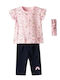 Set pentru copii cu colanți Vară 3buc Pink