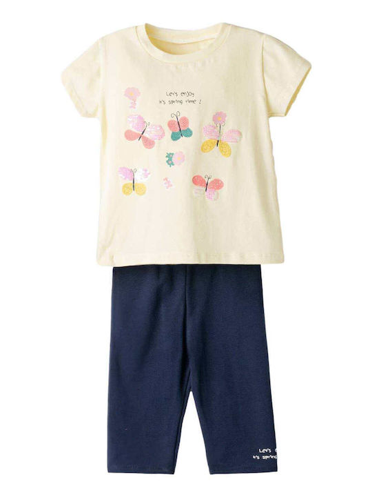 Kids' Set with Leggings Summer 2pcs Yellow-Marine
