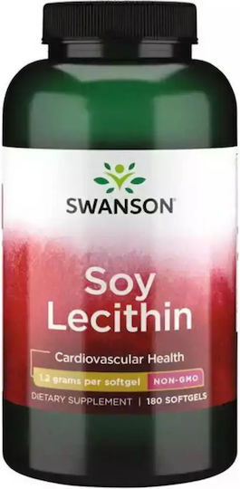 Swanson Soy Lecithin Non-GMO 1200mg 180 softgels
