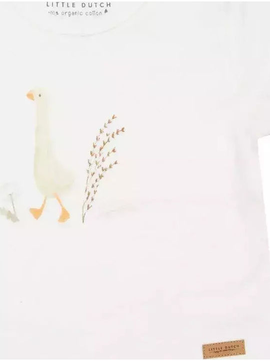 Παιδική Μπλούζα Κοντομάνικη White Little Goose Walking