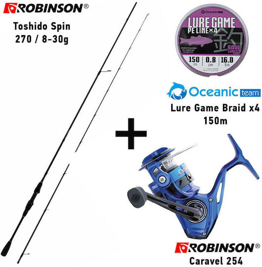 Robinson Toshido Spin 270 Καλάμι Ψαρέματος για Spinning 2.7m με Μηχανισμό 8-30gr