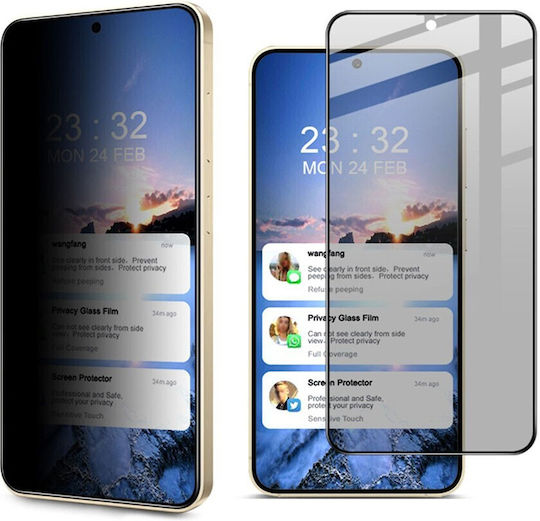 Privacy Full Face Tempered Glass Μαύρο (Galaxy S25+ )