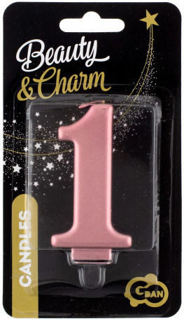GoDan Birthday Candle Number "1" in Pink Color PF-SCRZ1