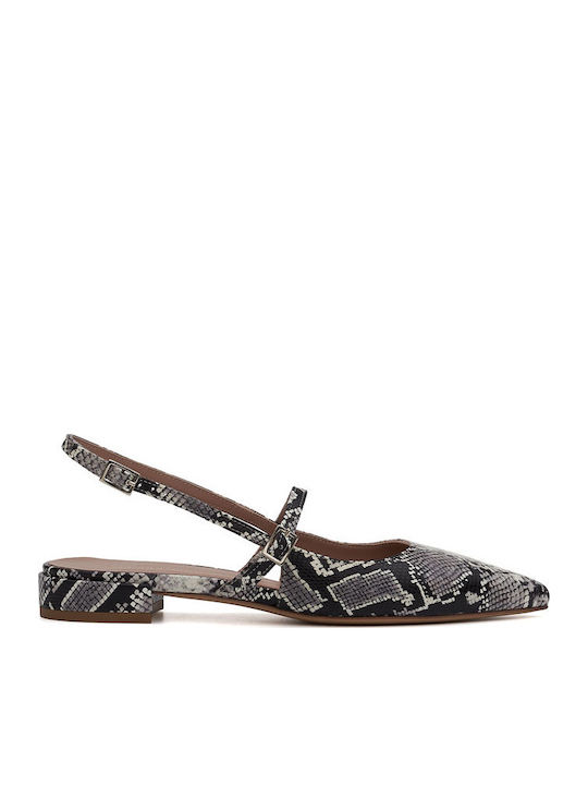 Lederne Damen Ballerinas Slingback mit Riemen in Mehrfarbig Farbe