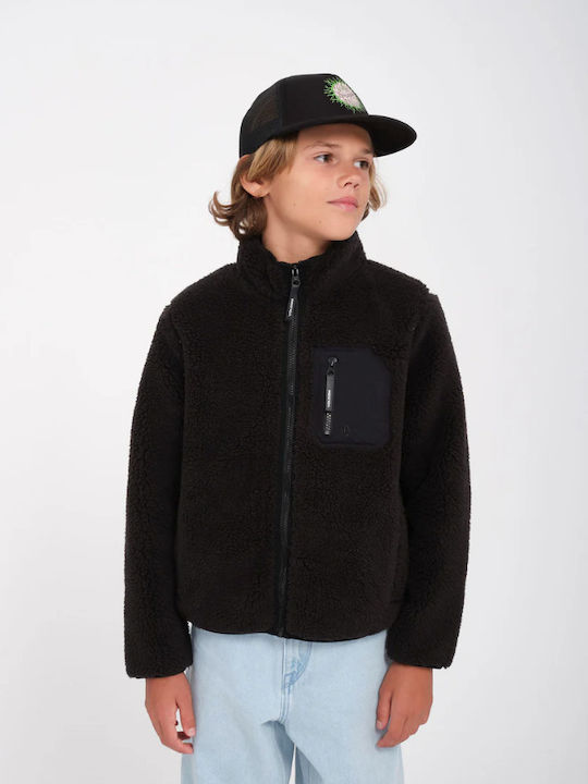 Cardigan pentru copii Fleece Black Muzzer Fuzzar