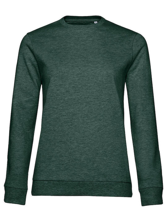 B&C Dark Women's Long Sleeve Promotional Sweatshirt Heather Dark Green