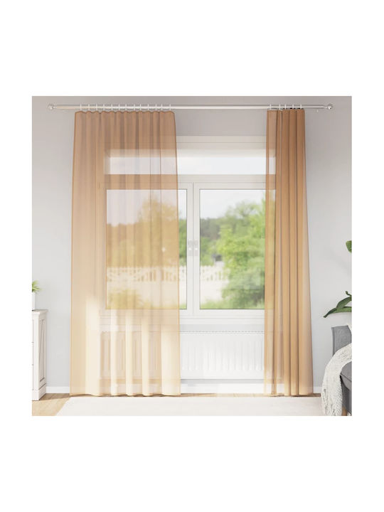 vidaXL Set Window Curtains With Pencil Pleat Be...