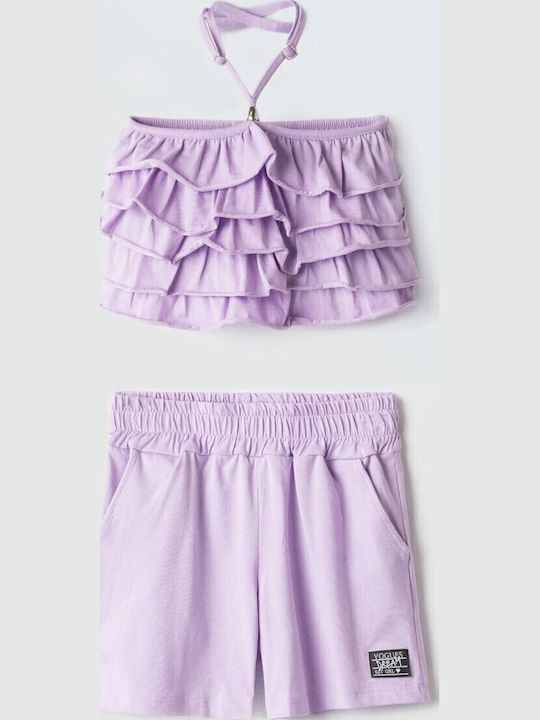 Evita Kids Set with Lilac Shorts 2 Pieces