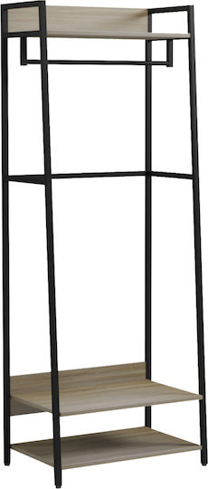 Aranja Eingangsmöbel mit Schuhschrank Black-Sonoma Melamine 64x40x169cm