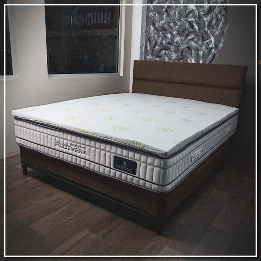 Klikareto Mattress Topper Double Memory Foam Infused with Aloe , Removable Cover & Elastic Straps 150x200x4cm
