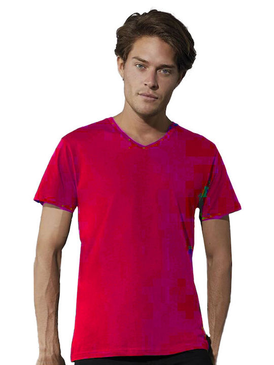 B&C Ανδρικό Διαφημιστικό T-shirt Κοντομάνικο Red