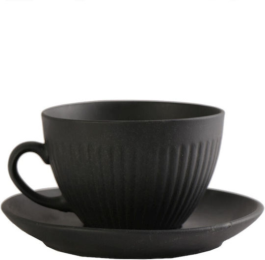 Espiel Jumbo Tasse Kaffee aus Porzellan Schwarz