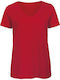 B&C V Women Γυναικείο Διαφημιστικό T-shirt Κοντομάνικο Red