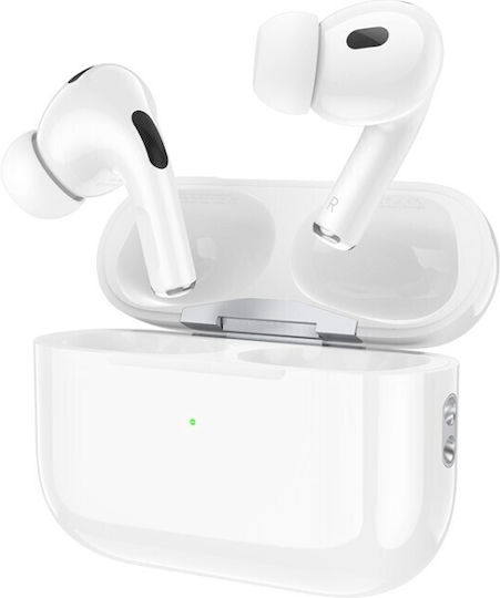 Borofone BW63 In-ear Bluetooth Handsfree Ακουστικά με Θήκη Φόρτισης Λευκά