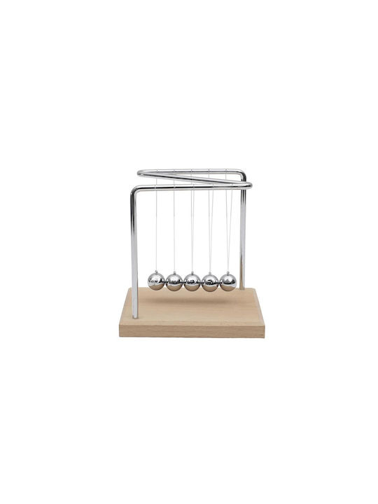 Newton's Cradle 5 Balls Metal Frame Wooden Base 14x11x15 Cm Aria Trade