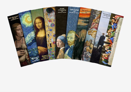 Set 10 Glossy Cardboard Bookmarks Adults Reading Enthusiasts Painted Design