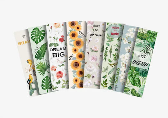 Set 10 Glossy Cardboard Bookmarks Adults Book Lovers Plain Design