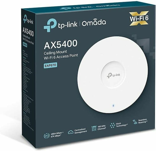 TP-LINK EAP670 v1 WiFi Mesh Network Access Point Wi‑Fi 6 Dual Band (2.4 & 5GHz)