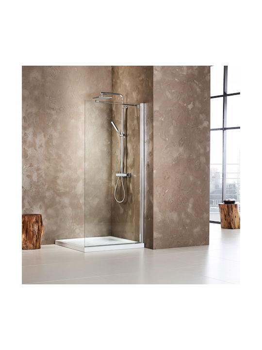 Devon Iwis Walk-in Διαχωριστικό Ντουζιέρας με Συρόμενη Πόρτα 77-79x185cm Clean Glass Chrome