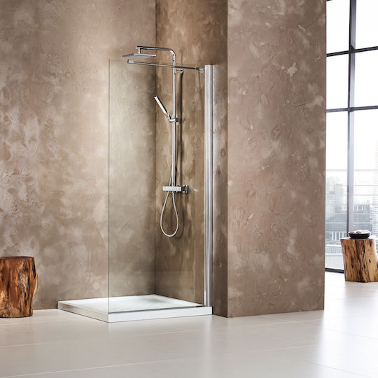 Devon Iwis Walk-in Διαχωριστικό Ντουζιέρας με Συρόμενη Πόρτα 77-79x185cm Clean Glass Chrome