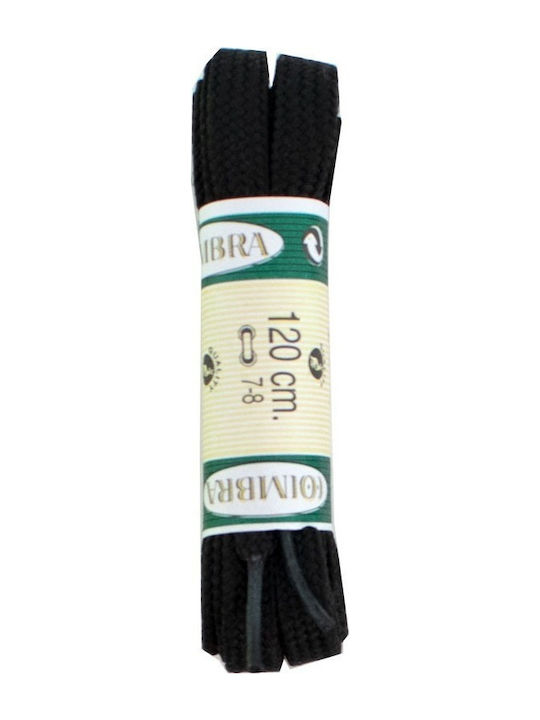 Coimbra Black Flat Laces 120 cm